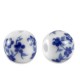 Abalorio de cerámica redondo 6mm - Blanco-azul Delfts